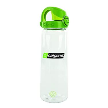 Imagem de Nalgene Garrafa de água Sustain Tritan livre de BPA na mosca feita com material derivado de 50% de resíduos de plástico (usando equilíbrio de massa certificado ISCC), 680 g, transparente com broto