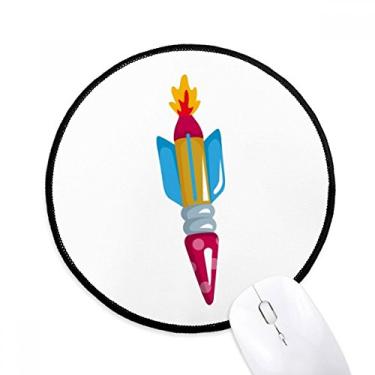Imagem de DIYthinker Tapete de mouse Universo e Alienígena Rocket Desktop Office Tapete redondo para computador