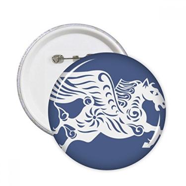 Imagem de Ano de Cavalo Animal China Zodíaco Pinos Redondos Emblema Botão Decoração 5 peças