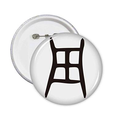 Imagem de Inscrição de osso sobrenome chinês personagem Zhou pinos crachá botão emblema acessório decoração 5 peças