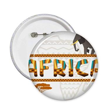 Imagem de Emblema de broche africano com mapa de África elefante savana africano 5 peças