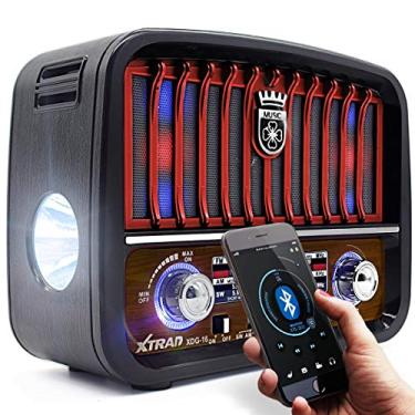 Imagem de Caixa Rádio Retrô Vintage Bluetooth Fm Am Sw Portátil Vermelho