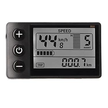 Imagem de Leftwei Medidor de Visor LCD de Bicicleta Elétrica, Fácil de Instalar Medidor de Visor LCD de Bicicleta Elétrica Transparente para Guidões de 22,2 mm