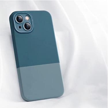 Imagem de Luxo fosco silicone líquido splicing 3 em 1 capa macia de armadura à prova de choque para iphone 14 13 pro max 12 11 pro max 13 capa de cor doce, 4, para iphone 13 pro max