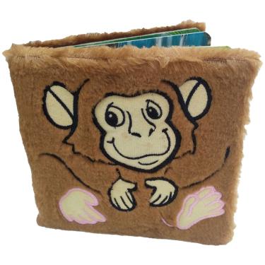 Imagem de Livro Cartonado Para Bebê Animais do Zoo Macaco Capa Pelúcia