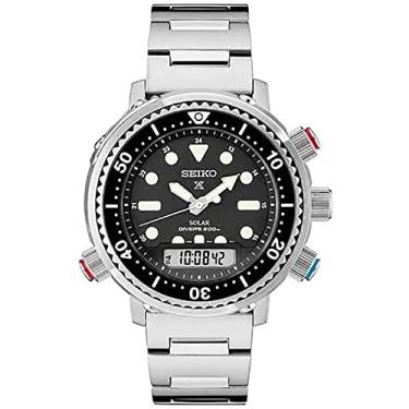 Imagem de SEIKO Relógio masculino Prospex Arnie analógico-digital com mostrador preto SNJ033, Preto, Relógio de quartzo