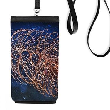Imagem de Bolsa carteira para celular com imagem de ciência natureza Ocean Water Line bolso preto