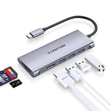 Imagem de LENTION USB C Hub com 4K HDMI, 3 USB 3.0, SD 3.0 Leitor de Cartão Compatível 2023-2016 MacBook Pro 13/15/16, Novo Mac Air/iPad Pro/Surface, Multiport Stable Driver Dongle Adapter (CB-C34, Cinza)