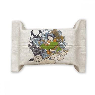 Imagem de Bolsa de linho de algodão com espada Samurai japonesa para lenços faciais