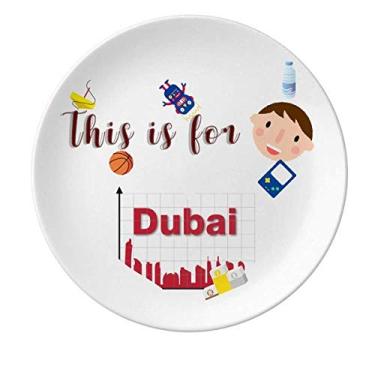 Imagem de Urban Outline Axis Prato de porcelana Dubai Jantar Prato Redondo Masculino