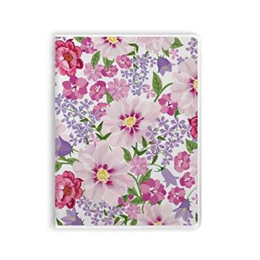 Imagem de Caderno de plantas com desenho de flores e mar, capa de goma