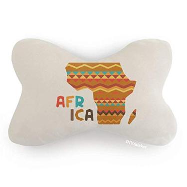 Imagem de DIYthinker Almofada de apoio de cabeça para decoração de pescoço com estampa de mapa africano