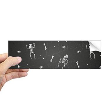 Imagem de DIYthinker Adorável esqueleto aranha Halloween adesivo retangular para janela de notebook