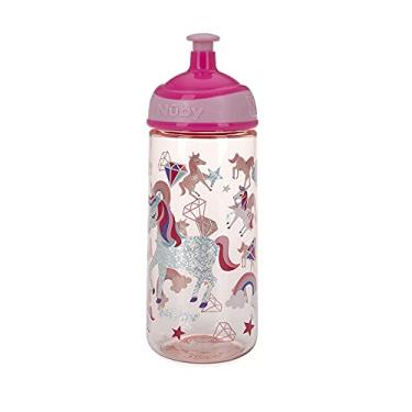 Imagem de Nuby Garrafinha de Tritan Squeeze com Glitter 540ml Rosa