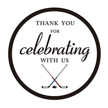 Imagem de Adesivos de hóquei Magjuche, Adesivos de agradecimento, Etiquetas de Adesivo de chá de bebê de aniversário, Presentes, Decorações, 5 cm redondo, Pacote com 40