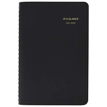 Imagem de Agenda de compromissos diários AT-A-GLANCE 2021-2022, 12,7 x 20,3 cm, pequeno, para escola, professor, estudante, preto (7080705)