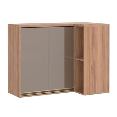 Imagem de Armário de Canto Reto Yara Luciane 2 Portas - Vanilla/Grafite