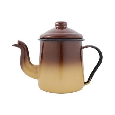 Imagem de Cafeteira Tradicional Esmaltada Marrom Degradê 1,1 L Ewel