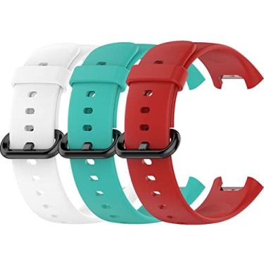 Imagem de Kit 3x Pulseiras compatível com Redmi Mi Watch 2 Lite Cor:Branca - Verde Água - Vermelha