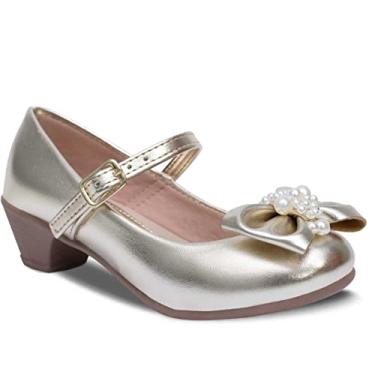 Imagem de Sapato Infantil Social Feminino Nº 28 Ao 34 Sapatilha Moda Festa 03.19 (Dourado, BR, Criança de 4 a 8 anos, Numérico, 28)