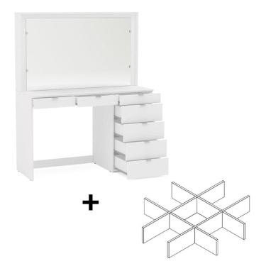 Imagem de Penteadeira Ditália 7 Gavetas 2 divisorias Br UV Acetinado