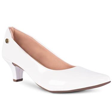 Imagem de Sapato Scarpin Feminino Salto Baixo Fino Confortável R2.26 (Branco, BR, Adulto, Numérico, M, 38)
