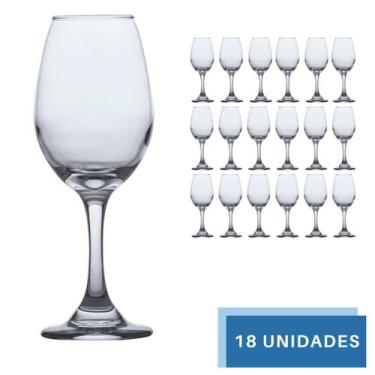 Imagem de Jogo De Taças De Vidro Água E Vinho Tinto 365ml Luxo - 18 Un - Cristar