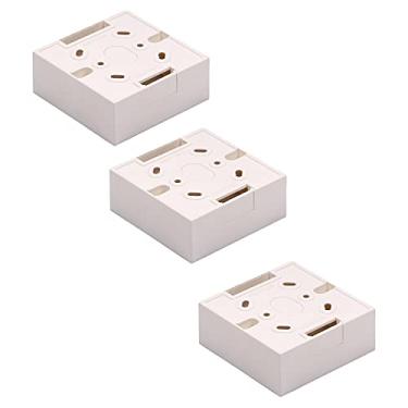 Imagem de Bettomshin 86 Tipo Universal Interruptor Soquete Fio Slot Box Montagem Superfície Interruptor Parede Tomada Caixa de Proteção Plástico Branco 3 Pçs