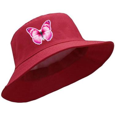 Imagem de Boné Chapéu Unissex Cata Borboleta Rosa Butterfly Ovo Bucket Hat Varia