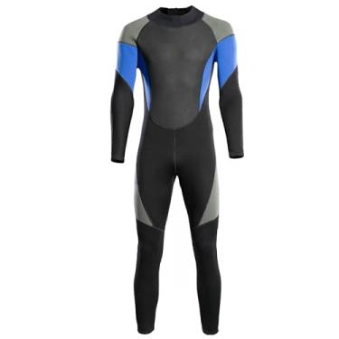 Imagem de Dressnu Fato de mergulho de uma peça para surfar roupa de mergulho masculina quente para pegar o mar, roupa de banho de inverno feminina, azul, P