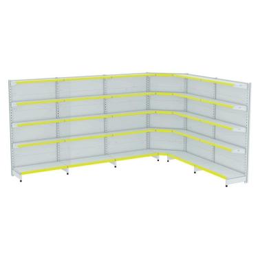 Imagem de Gondola Parede 170 Fit Ate 5 Metros 1 Canto Branco 30b Pe Am