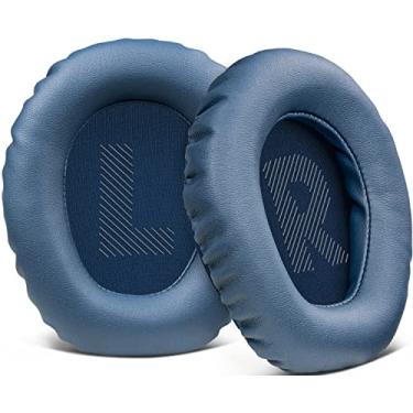 Imagem de SOULWIT Almofadas de Substituição Profissional para JBL Quantum 100 (Q100) Fones de Ouvido, Quantum 350 (Q350), Almofadas Auriculares com Espuma de Alta Densidade, Couro de Proteico - Azul Marinho