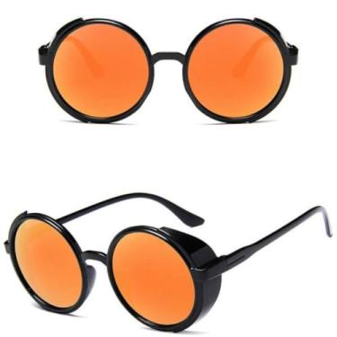 Imagem de Moda mercúrio lente redonda óculos de sol feminino masculino tons retro steampunk óculos de sol senhora vintage plástico lentes espelho, 5, um tamanho