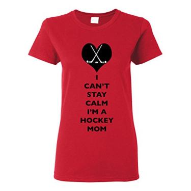 Imagem de Camiseta feminina I Can't Stay Calm I'm A Hockey Mom Player Team Sports Funny DT, Vermelho, G