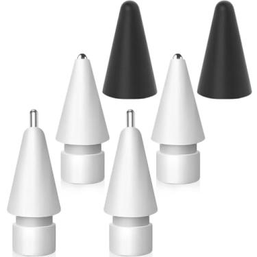 Imagem de Ponta fina de substituição para pontas Apple Pencil, ponta fina de metal para Apple Pencil 1ª geração/ponta de ponta de ponta silenciosa para iPad Pro Pencil (pacote com 6)