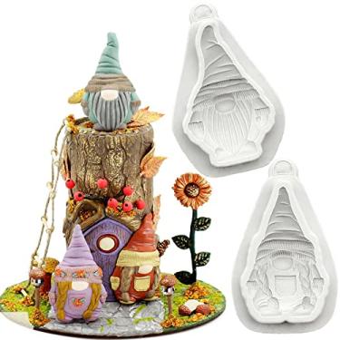 Imagem de Boneca de gnomo de Natal Fondant Cinza