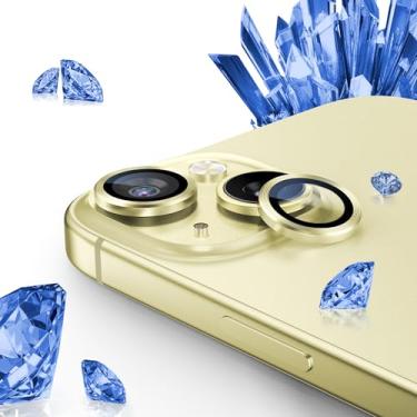 Imagem de KISMER Pacote com 2 protetores de lente de câmera de vidro safira para iPhone 15/15 Plus [ultradurável e inquebrável] Protetor de lente de câmera para iPhone com 4 capas de lente individuais