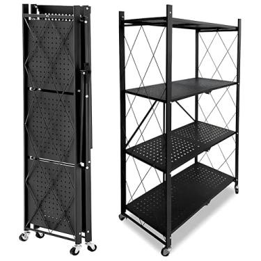 Imagem de Prateleira Estante Aço Industrial Reforçada Organizadora Multiuso Luxo Dobrável Decoração 125x71x34 cm Apartamento Escritório Quarto Cozinha Sala Banheiro Livros Aço e Pintura Eletrostática