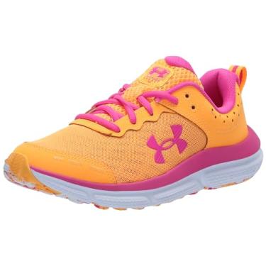 Imagem de Under Armour Tênis de corrida unissex infantil escolar Assert 10, (800) Nova Laranja/Rosa Rebelde/Rosa Rebelde, 6 Big Kid