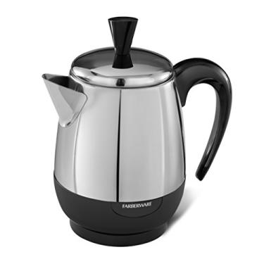 Imagem de Farberware Cafeteira Elétrica Com Percolador De 2 A 4 Xícaras, Aço Inoxidável, Função De Aquecimento Automático, Fcp240
