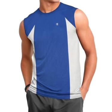 Imagem de Champion Camisetas masculinas com músculos grandes e altos – regatas de desempenho muscular, Royal, 3X Alto