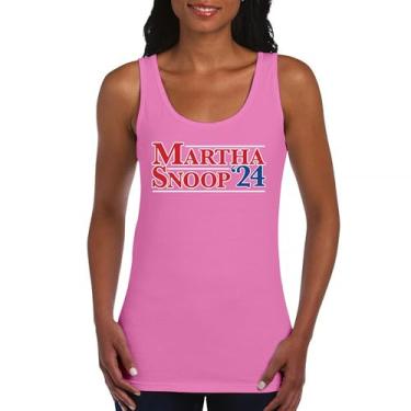 Imagem de Camiseta regata feminina Martha Snoop 2024 for President Funny Eleição Humor Vote Meme Piada Democrata Republicano, Rosa choque, GG