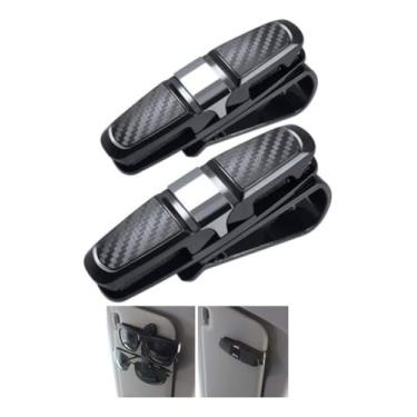Imagem de Porta Óculos e Cartão Veicular – Suporte para Quebra-Sol de Carro, Kit com 2 Peças