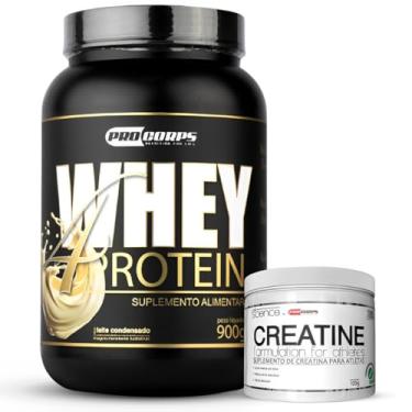 Imagem de Kit Whey 4W Protein 900g + Creatina 100% Pura 100g (900g, Leite Condensado)