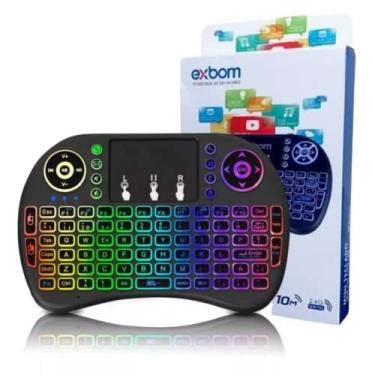 Imagem de Mini Teclado Wireless Keyboard com Touchpad Com Led Usb Android Console e Tv