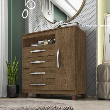 Imagem de Cômoda Sapateira Aspen 1 Porta 4 Gavetas I01 Malbec - Clique Chique Móveis