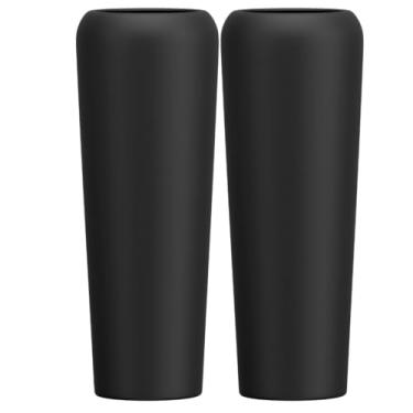 Imagem de Kit 2 Vasos Fibra De Vidro 80cm Florida M Decorativo Vietnamita (Preto Fosco)