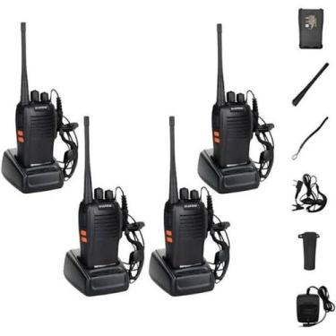 Imagem de Kit 4 Rádios Comunicadores Uhf/vhf Walkie Talkie Baofeng Bf 777s Alcan