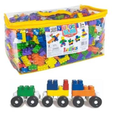 Imagem de Blocos De Montar 1250 Peças Monte Fácil Brinquedo Educativo Didatico P