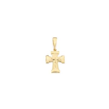 Imagem de Pingente banhado ouro 3x 24k 18k e 22k  unissex cruz pontas lisas romm